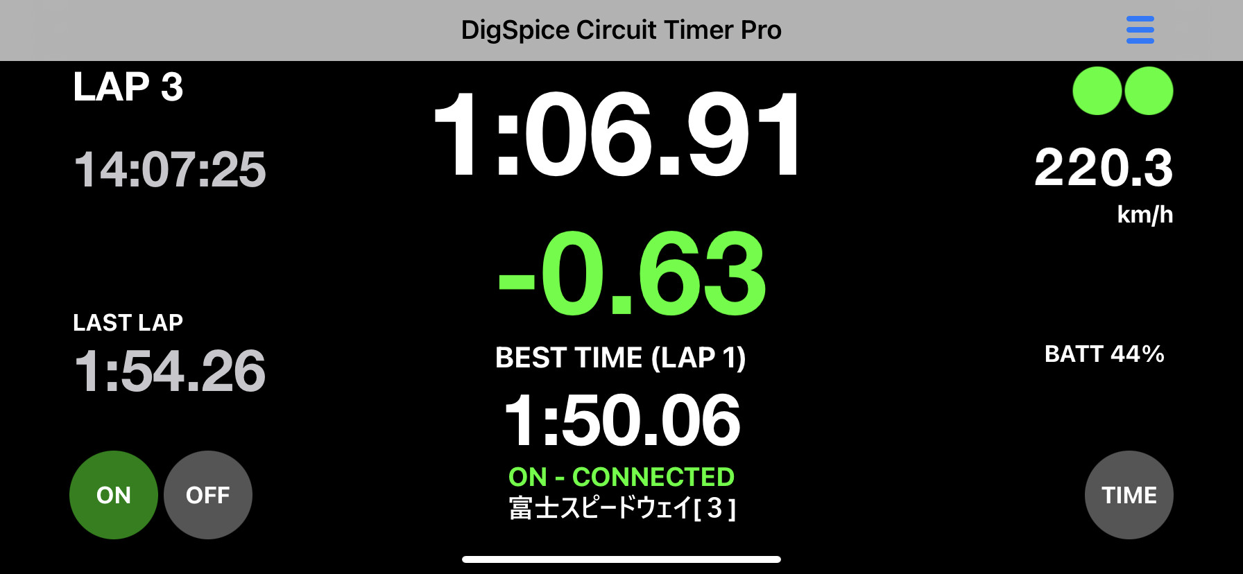 Circuit Timer Pro画面